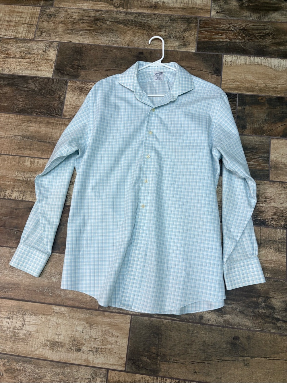 Brooks Brothers Light Blue Check Dress Shirt